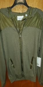 Paper denim zip up hoodie